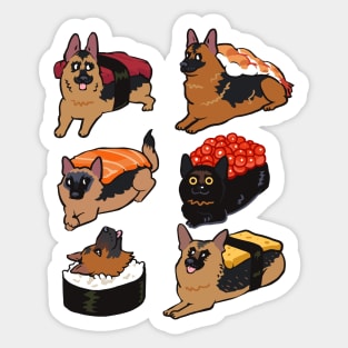 Sushi German Shepherd Sticker